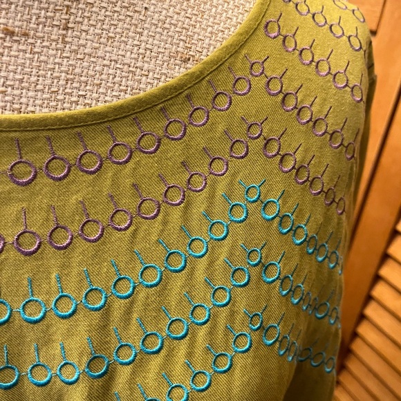 Boden Green Relaxed Blouse with Embellished Details - Picture 2 of 5